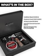 Beardo Gift Box 5-in-1 | Activated Charcoal Facewash 100ml | Godfather Beard oil 30ml | Beardo Beard & Mustache Wax - Extra Strong 50g | Growth Roll on 8ml | Whisky Smoke Perfume for men EDP 8ml | Valentines day gift for husband | Gift for boyfriend | Gift for Men - Fast UK Delivery - Image 3