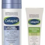 Cetaphil Moisturising Cream for Face & Body Dry to Normal skin 80 gm Optimal Hydration Lightweight Serum 30 ml Fast absorbing Hyaluronic Acid Blue Daisy extract Vitamin B5 for Sensitive Skin - Fast UK Delivery