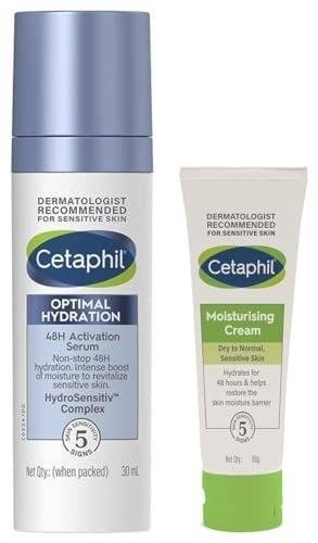 uk41AfsxucgLL-1-1.jpg Cetaphil Moisturising Cream for Face & Body Dry to Normal skin 80 gm Optimal Hydration Lightweight Serum 30 ml Fast absorbing Hyaluronic Acid Blue Daisy extract Vitamin B5 for Sensitive Skin - Fast UK Delivery - Image 1