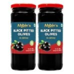 Abbie's Black Pitted Olives, 450g Each (450 g x 2), Pack of 2 with Zero Fat | Best for Authentic Taste in Cooking, Snacking, Pizzas Toppings, Italian Cuisine Ingredient and More | - Fast UK Delivery - Image 2