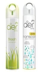 Godrej aer spray, Air Freshener for Home & Office - Fresh Lush Green & Monsoon Odour Refresh | Remove Damp Smell | Long-Lasting Fragrance | Pack of 2 (240 ml each) - Fast UK Delivery - Image 2