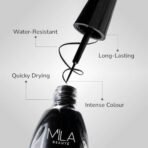 MILA Beaute Ultimate Eyeliner | Water Resistant & Quick Dying Eyeliner | Intense Color with Long Lasting Formula | 6ml Black - Fast UK Delivery - Image 4