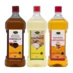 Thanjai Natural Unrefined Wooden Cold Pressed Groundnut oil, Gingelly Oil, and Coconut Oil (Each 1litre) - Fast UK Delivery - Image 2