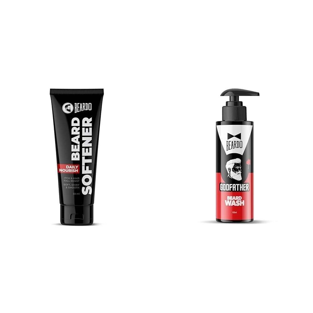 uk41B3vLQYRRL-1-1.jpg BEARDO Softner & Godfather Gel Beard Wash For Men Combo - Fast UK Delivery - Image 1
