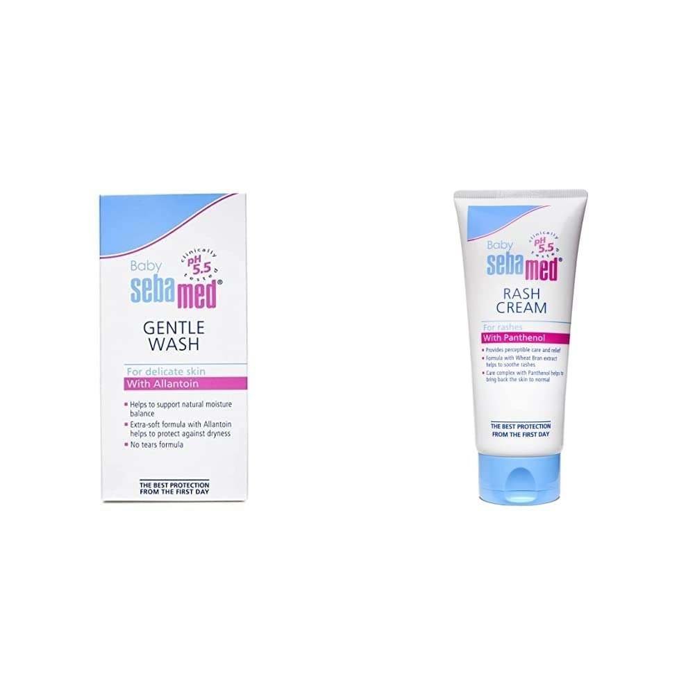 uk41B7wToOR9L-1-1.jpg Sebamed Extra Soft Baby Wash (50ml) and Sebamed Baby Rash Cream, 100ml - Fast UK Delivery - Image 1