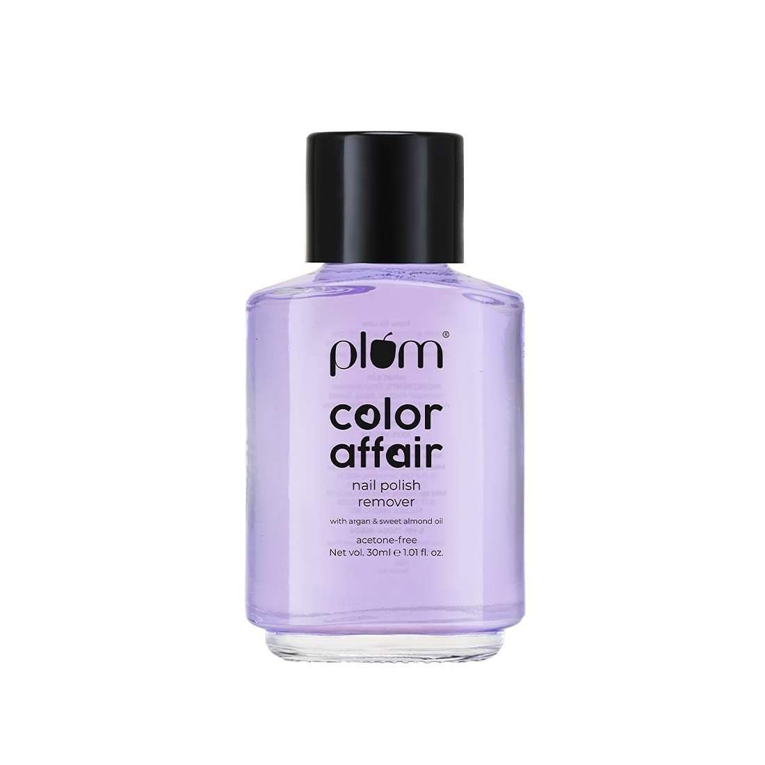 uk41BOeBMx5fL-1-1.jpg Plum Color Affair Acetone-Free Nail Polish Remover | Nourishing Formula with Sweet Almond & Argan Oil | Vitamin E-Infused | 100% Vegan & Cruelty-Free | Easy & Gentle Removal | 30ml - Fast UK Delivery - Image 1