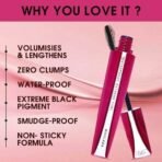 FASHION COLOUR Platinum Waterproof Mascara | Super Dense | Double Effect Silicon Brush | Extreme Curl | Waterproof | Volumising | Long Lasting | Extreme Black | Smudeproof | BLACK 8G - Fast UK Delivery - Image 5