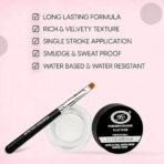 Fashion Colour Gel Kajal and Eyeliner Waterproof With Brush | Kajal and Eyeliner Combo | Smudge free Kajal White Waterproof | Eyeliner & Gel Eyeliner 2 In 1 With Brush | Pigmented Kajal | 6g (White) - Fast UK Delivery - Image 3