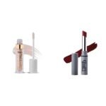 Glam 21 Lip Plumper With Hyaluronic Acid | Lightweight Glossy Finish Plump Lips | 04 Nude Shimmer - 5 Gm & Long Lasting Non-Transfer Lipstick|Creamy Matte Formula - 2.8gm | Nude Hue-27 - Fast UK Delivery