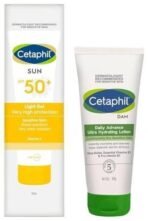 Cetaphil Combination Skin Sun SPF 50 Sunscreen - Very High Protection, Light Gel, Water Resistant, Vitamin E, 50 ml (Pack of 1) & Daily Advance Ultra Hydrating Lotion for Dry Skin - Long-Lasting Moisturizer for Face & Body, 100 g. - Fast UK Delivery - Image 2