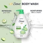 Dove Refreshing Body Wash, with Cucumber & Green Tea Scent, for Soft, 24hr Moisturised Skin, 800ml - Fast UK Delivery - Image 4