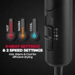 BEARDO Styling Gun Ultra Compact Hair Dryer | 1100 Watts Foldable Hair Dryer | 3 Heat 2 Speed Setting | Hair Dryer For Men | Travel Friendly | Stylish Matte Black Finish | Gift For Brother | Gift For Friends | Gift for Husband - Fast UK Delivery - Image 5