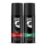 Beardo Legacy & Godfather Perfume Body Spray For Men 150ml Each (Set of 2) Citrus Aromatic Spicy | Deodorant | Deo For Men | Long Lasting Perfume| Christmas gift for men | Gift For Friends | Gift for Men - Fast UK Delivery