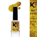 KINDED Nail Paint Long Lasting Lacquer Nail Art Nail Polish Enamel Nail Polish Glitter Topper Coat for Girls Women (9 ml, Glittery Finish, Shade 37 Nail Art Gold Mine) - Fast UK Delivery - Image 3