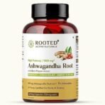 Rooted Ashwagandha Root Capsules (5% Withanolides), Pure Extract | Supports Stress, Anxiety Relief, Energy & Immunity | 60 Caps, 500 Mg Each - Fast UK Delivery - Image 2