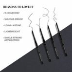 Just Herbs Retractable 2 in 1 Herbal Eyeliner + Kajal with Almond Oil & Vitamin E, 11 Hour Stay, Singlestroke, Smudgeproof & Fadeproof - Black 0.3g - Fast UK Delivery - Image 4