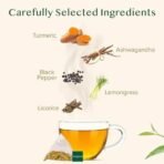 VAHDAM, Turmeric Ashwagandha Herbal Tea Bags (50 Count) 100% Pure Herbal Blend - Turmeric, Ashwagandha, Lemongrass, Black Pepper & Licorice | Resealable Ziplock Pouch - Fast UK Delivery - Image 3