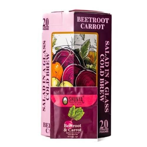 uk41DRiTiWDWL-1.jpg Shunya India Beet Root, Carrot and Amla Cold Brew (20 Pouchs, 5g Each) - Restorative and Detoxifying with Natural Antioxidant, Support Immunity, Caffeine Free - Fast UK Delivery - Image 1