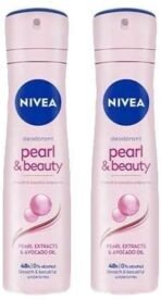 Nivea Deodorant, Spray Pearl & Beauty for Women, 150ml (Pack of 2) - Fast UK Delivery