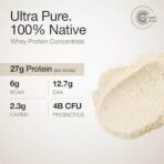 Wellbeing Nutrition 100% Raw Whey Protein Concentrate (Unflavoured) | 27g Protein, 12.7g EAA, 6g BCAA | 4B CFU Probiotics & Natural Digestive Enzymes | No Bloating, Easy to Digest | 1kg - Image 3