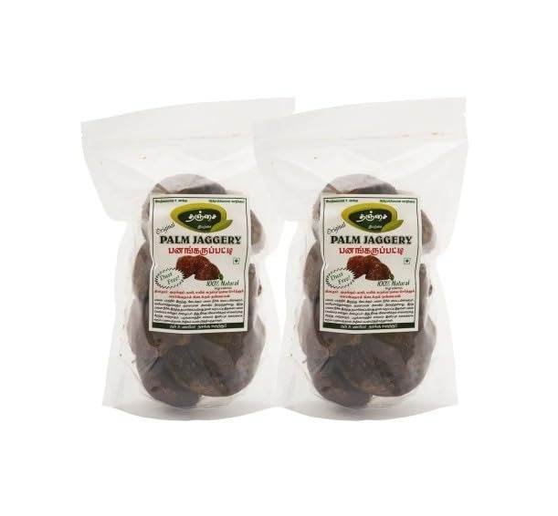 uk41Dgr-e1x-L-1.jpg Thanjai Natural 1Kg Pure Organic Palm Jaggery (Karupatti) 100% Natural Block Jaggery | No Added Sugar | No Impurities - 1000g - Fast UK Delivery - Image 1