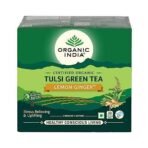 ORGANIC INDIA Tulsi Green Tea Lemon Ginger 50 Teabags, 50 gram - Fast UK Delivery - Image 2