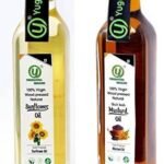 Yugmantra Organic Foods Wood Pressed Natural Organic Black Mustard Cooking Oil | Kachi Ghani | Chemical Free & Sunflower Oil 500 Ml x2 - Fast UK Delivery