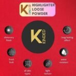 KINDED Highlighter Loose Powder for Face Makeup with Puff High Definition Ultra Fine Pro Translucent Pearl Glitter Shine Setting Finishing Powder Oily Dry All Skin (30 gm, Shimmer Banana Yellow) - Fast UK Delivery - Image 6