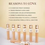 Just Herbs Concealer for Face Makeup With Liquorice Root Dewy Finish, Full Coverage Ultra Blendable Dark Circle Spot Brightening and Correcting Concealer 6ml (Ivory) - Fast UK Delivery - Image 6