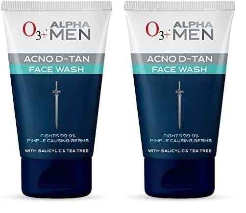 uk41ER5feHnAL-1-1.jpg O3+ ALPHA MEN Acno D-TAN Face Wash with Tea Tree 100g for Oily Skin | Detan Face Wash for TAN Removal | Removes Acne and Dirt (Pack of 2) - Fast UK Delivery - Image 1