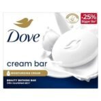 Dove Cream Bathing Beauty Bar with 1/4 Moisturising Cream For Soft, Smooth, Glowing Skin, 125 g (Pack of 8), White - Fast UK Delivery - Image 2