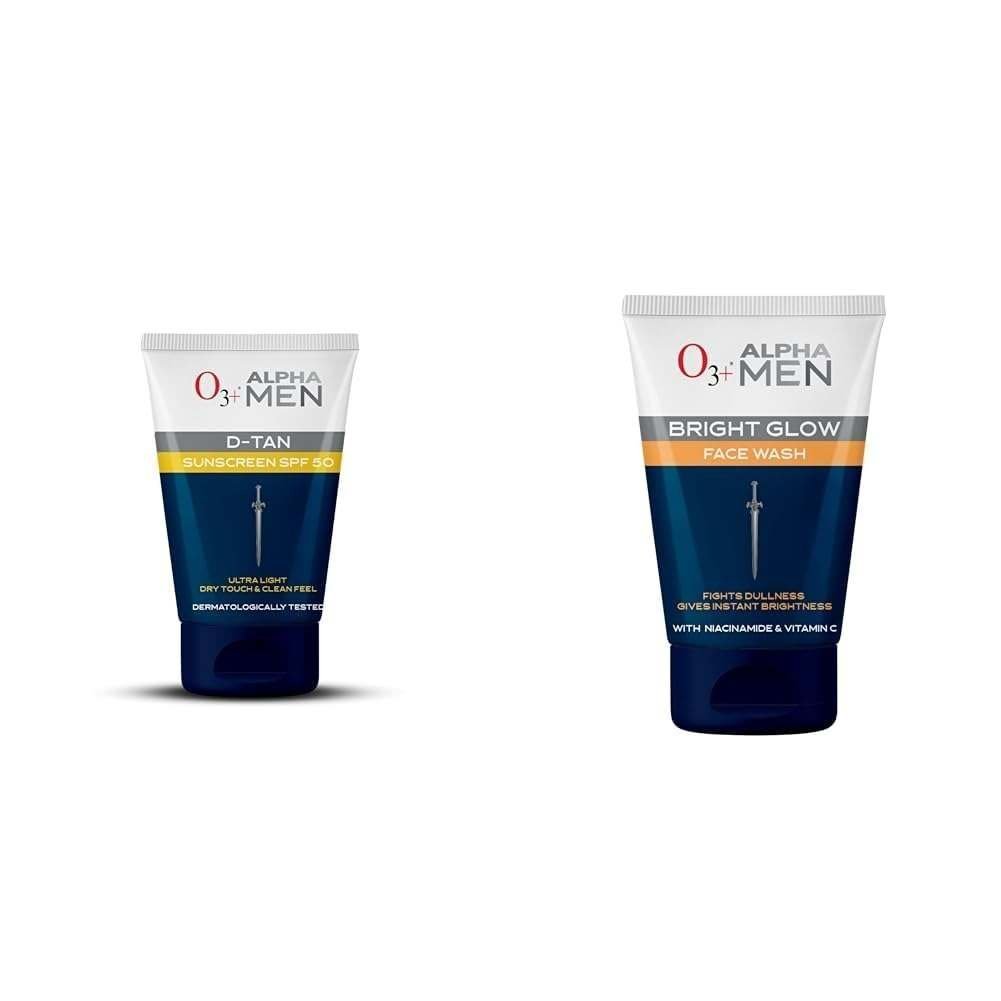 uk41EYv4KlaXL-1-1.jpg O3+ ALPHA MEN D-TAN Sunscreen SPF 50 50g & O3+ ALPHA MEN Bright Glow Face Wash 100g - Fast UK Delivery - Image 1