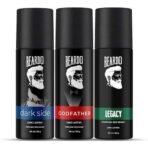 Beardo Perfume Deo Spray - GODFATHER, LEGACY & DARK SIDE Deodorant for Men (150ml x 3) | Spicy, Woody, Fresh Notes Body Spray | Long Lasting Deo for Men | Christmas gift for men | Gift For Friends | Gift for Men - Fast UK Delivery - Image 2