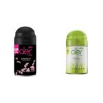 Godrej Aer Smart Matic Automatic Air Freshener Refill, Premium Fragrance - Passion (2200 Sprays) And Automatic Air Freshener Refill Pack - Fresh Lush Green (225 Ml) - Fast UK Delivery