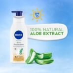NIVEA Aloe Protection Body Lotion 400 ml | SPF 15 | Aloe Vera Extracts | Dep Moisture Serum | Men and Women | All Skin Type - Fast UK Delivery - Image 3