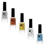 KINDED Nail Paint Long Lasting Lacquer Nail Art Nail Polish Enamel for Girls Women (9 ml each, Glittery Finish, Combo Pack Set of 5 Showstopper Shades Silver Red Golden Ivory Blue 31 to 35) - Fast UK Delivery - Image 3