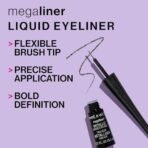 Wet n Wild Megaliner Liquid Eyeliner, Rich, Fluid and Pigmented Formula with Precise and Flexible Applicator, Dries Quickly, Black Shade - Fast UK Delivery - Image 4