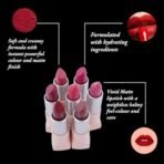 FASHION COLOUR Velvet Texture Vivid Matte Lipstick | Long-Lasting and Highly Pigmented Finish | Long Lasting, Hydrating & Lightweight Lipstick | Creamy | 14 Vivid Charming Colours | 3.8g | Coffee - Fast UK Delivery - Image 6