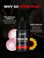 Beardo Onion Oil Concentrate, 25 ml | Onion Hair Oil for Hair Growth | Red Onion Hair Oil & Sunflower Oil | Natural | Non-sticky | Controls Hairfall & strengthen roots - Fast UK Delivery - Image 5