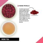 TEACURRY Rose Petal Tea Bags - 15 Rose Tea Bags | Helps Boosts Digestion, Lose Weight, Relieves Anxiety, Increases Skin Glow | Green Tea With Rose Flavor | Rose Tea For Weight Loss - Fast UK Delivery - Image 3
