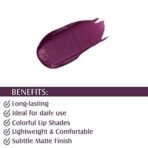 Glam 21 Comfort Matte Lipstick |Highly Pigmented Lip Color|Smooth Silky Texture|Smudge Proof formula|Moisturizes & Hydrates Lips|Grape Wine-3.8gm - Fast UK Delivery - Image 4