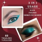 KINDED Kind Eyes Kajal 3 in 1 Kohl Kajal Eye Liner Smokey Eye Shadow Waterproof Smudge Proof 18 Hours Colour One Stroke Auto Kajal Pencil (Combo 0.35 gm each, Boundless Black & Treasured Turquoise) - Fast UK Delivery - Image 6