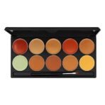 Fashion Colour Studio Finish HD Foundation Palette- 10 High Definition Cream Makeup Shades - Fast UK Delivery