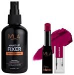 MILA Beaute Makeup Fixer |Makeup Setting Spray | Dermatalogically Tested 75ml Pro Matte Lipstick | Creamy Matte Lipstick | Shade - Madhubala, 4.2g - Fast UK Delivery - Image 2
