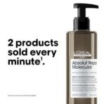 L'OREAL PROFESSIONNEL PARIS Absolut Repair Molecular Deep Repairing Rinse-off Serum for Damaged Hair - 250 ml | Repairs Very Damaged Hair and Restores Strength With 2% Peptides Bonder & 5 Amino Acids - Fast UK Delivery - Image 7
