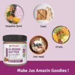 Jus' Amazin Crunchy Almond Butter with Crunchy Flaxseeds (200g) | 22% Protein | Plant-Based Nutrition | 86% Almonds | Rich in Omega-3 | Zero Chemicals | Vegan | Dairy Free | 100% Natural - Fast UK Delivery - Image 5