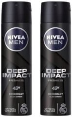 Nivea Men Masculine Deep Impact Freshness Deodorant Spray, 150Ml (Pack Of 2) - Fast UK Delivery - Image 2