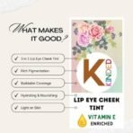 KINDED Lip Eye and Cheek Tint Combo for Women Girls Longlasting Moisturizing Vitamin E Liquid Lip Colour Lipstick Eyeshadow Blush (Matte Finish, Vermilion Red & Sangria Orange, 9 ml each) - Fast UK Delivery - Image 6