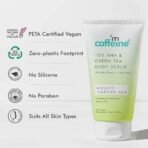 mCaffeine 10% AHA & Green Tea Body Scrub for Tan Removal & Soft-Smooth Skin | For Women & Men | De-Tan Bathing Scrub with Coconut Oil, Removes Dirt & Dead Skin from Neck, Knees, Elbows & Arms - Fast UK Delivery - Image 7