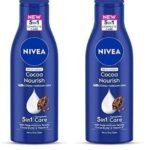 NIVEA Cocoa Nourish 200ml Body Lotion with Deep Moisture Serum| 48 H Moisturization | With Cocoa Butter & Coconut Oil | Non Greasy & Healthy Looking Skin |For Very Dry Skin (Pack of 2) - Fast UK Delivery